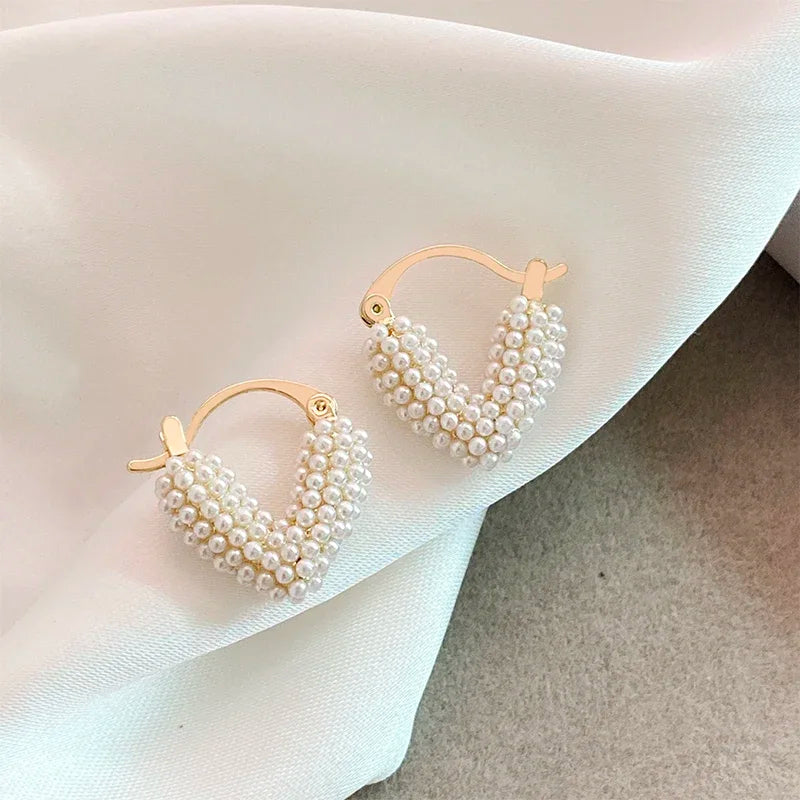 Pearl earrings heart