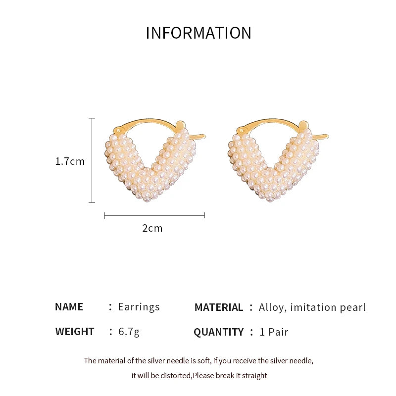 Pearl earrings heart